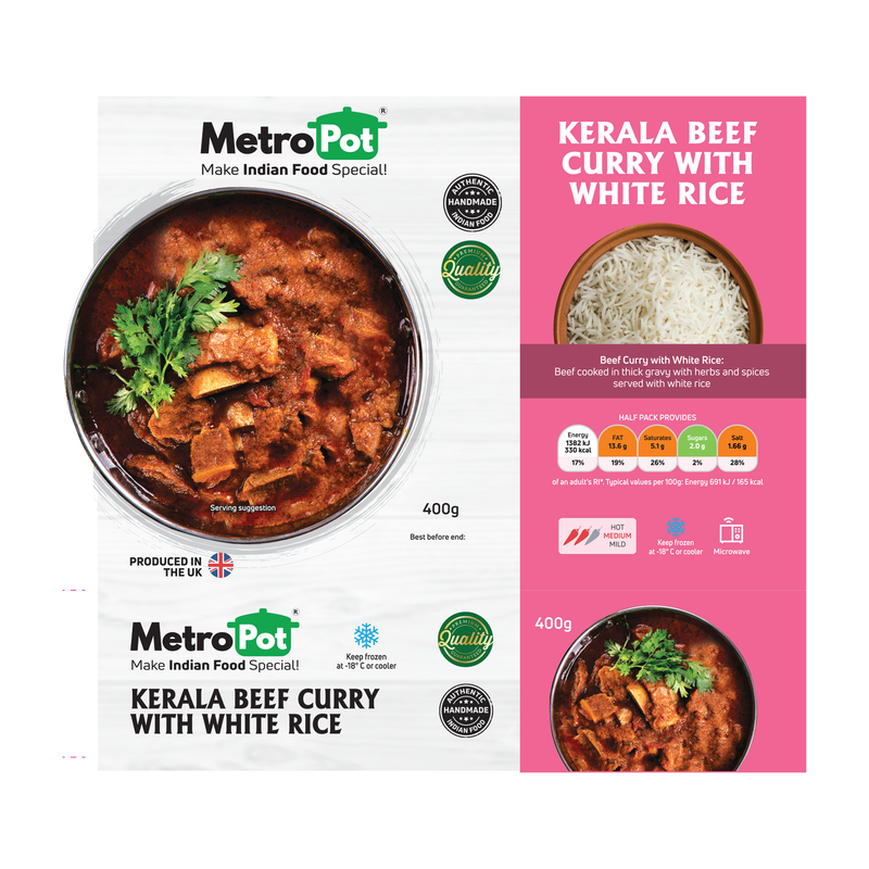 Kerala Beef curry with White Rice by Metropot